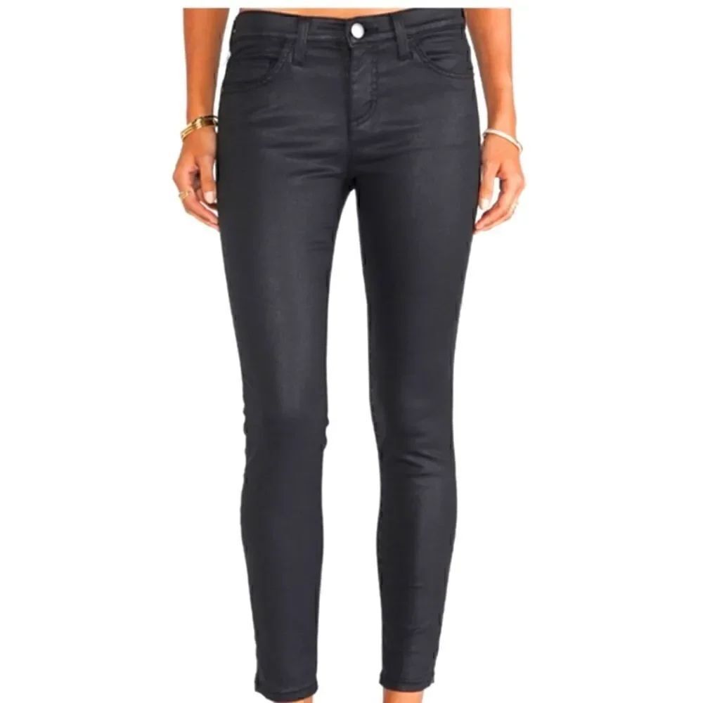 Current Elliott The Stilleto Skinny Jeans Black Rebel Riot Coated Women's 27